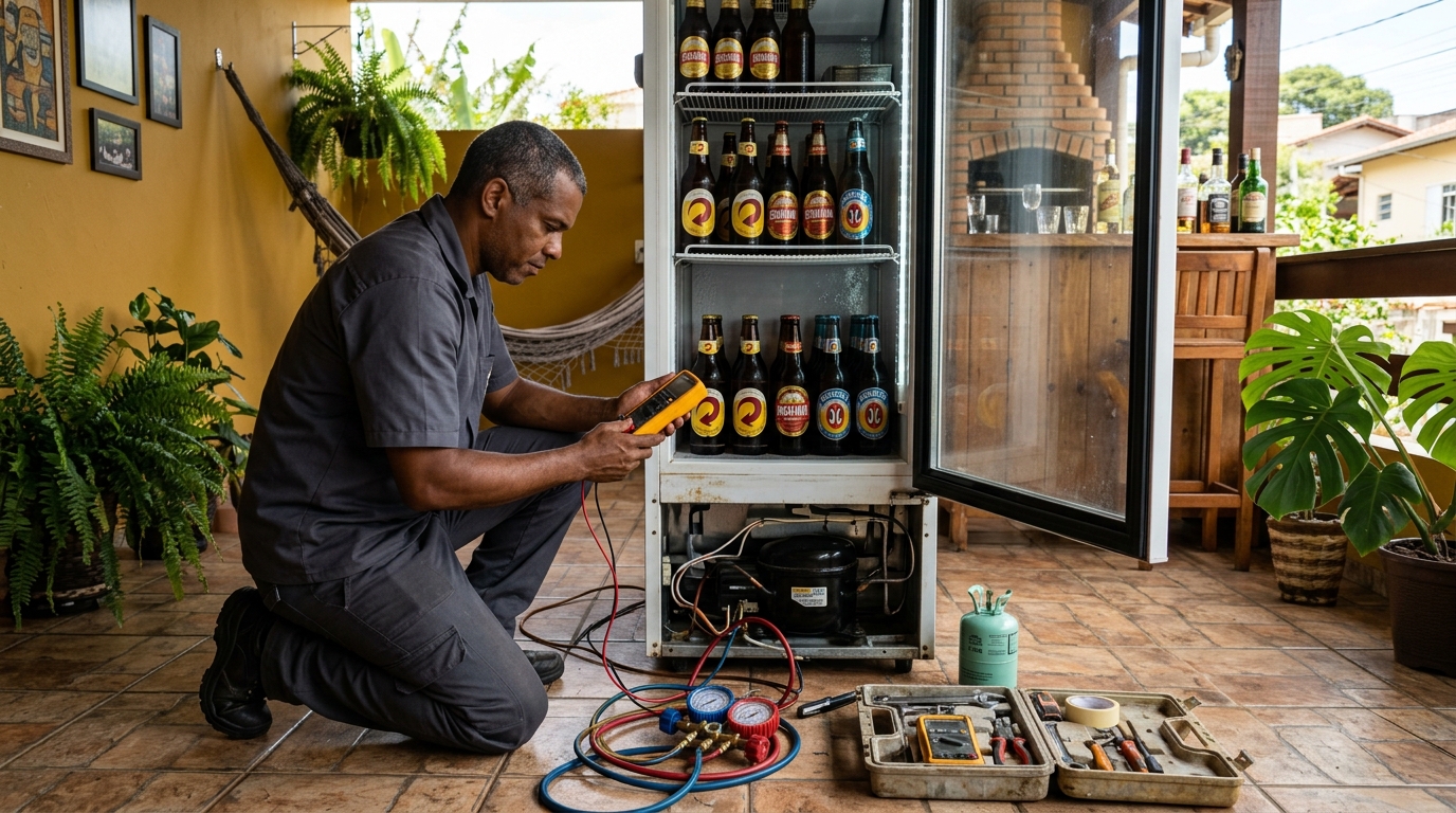 Conserto de placa eletrônica de cervejeira no Centro, Fortaleza‑CE